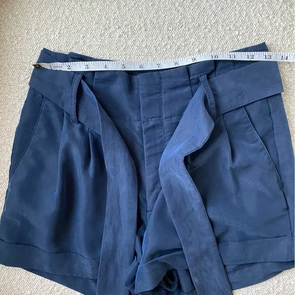 AEO Navy Blue High Waisted Paperbag Shorts - Picture 7 of 10